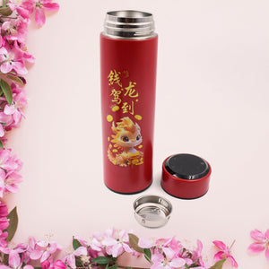 Printed Smart Vacuum Insulated Water Bottle with LED Temperature Display (1 Pc / 500 ML Approx / Multicolor)