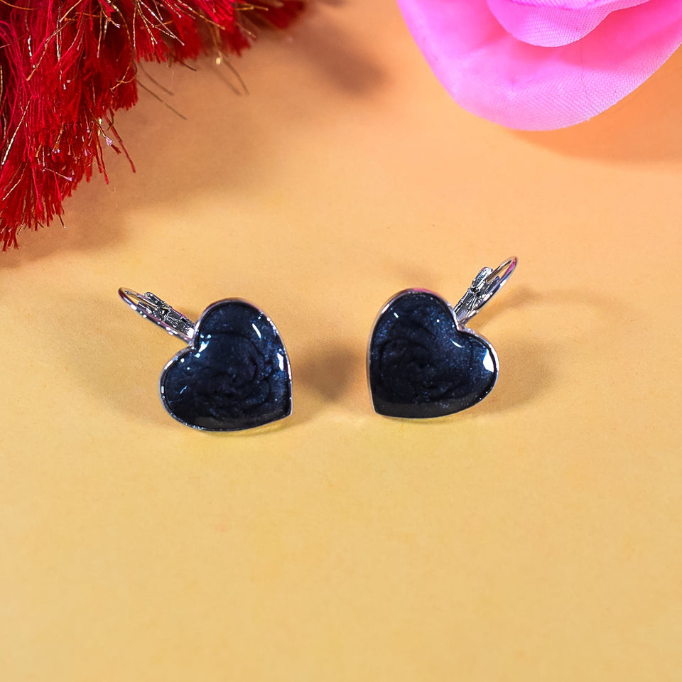 Midnight Love Black Heart Earrings