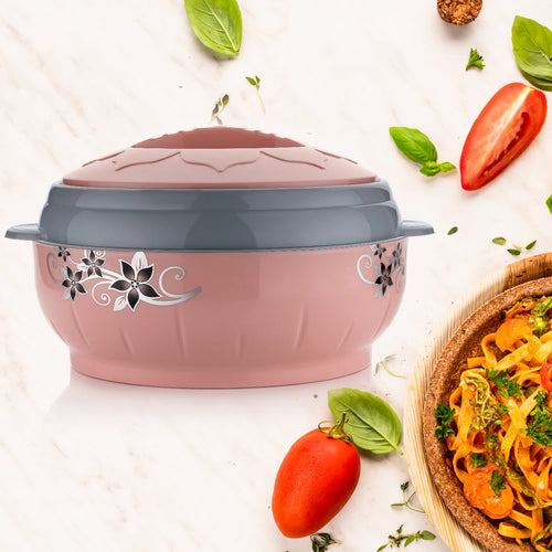 4500ml Insulated Casserole Box (Steel): Floral Print, Keeps Food Hot/Cold