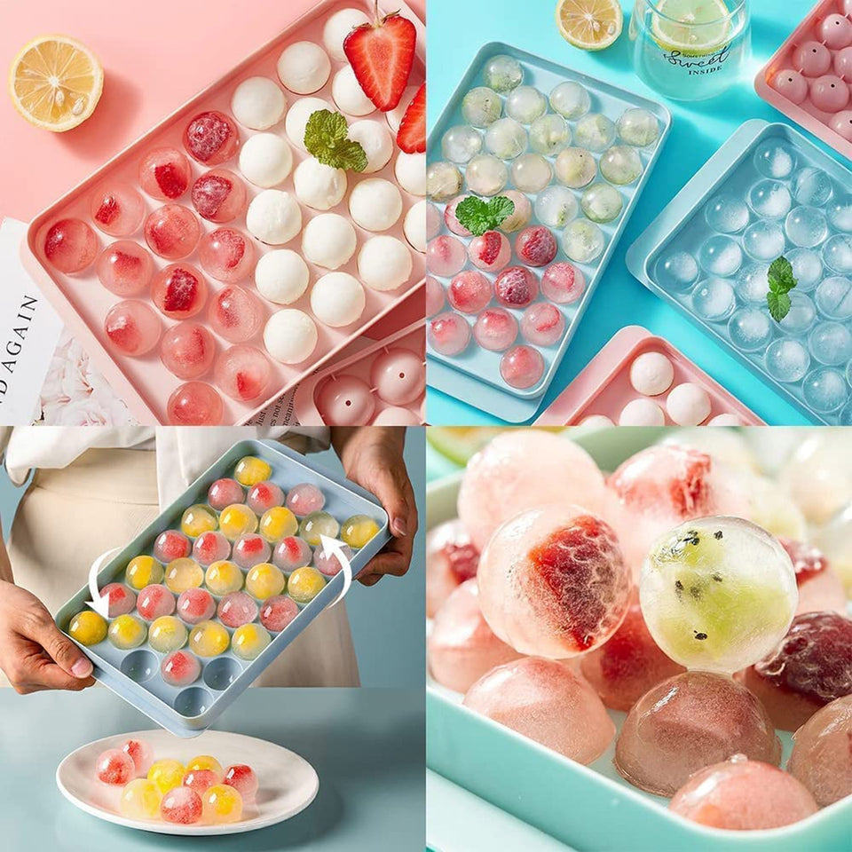 Plastic Round Reusable Ice Cube Ice Ball Mold / Lollipop Candy Maker 33 Moulds (16.5×10 Cm / 1 Pc)