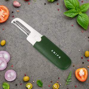 2 in 1 Knife, Multifunctional peeler Two in one fruit knife, fruit and vegetable cutting knife+sawtooth peeler, apple, carrot, potato, fruit slice antiskid