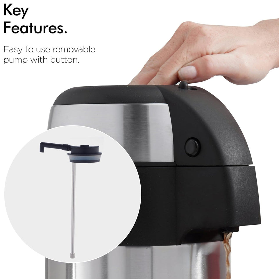 Beverage Dispenser Stainless Steel for Serving Tea and Coffee, Thermos steel (2500 ML)