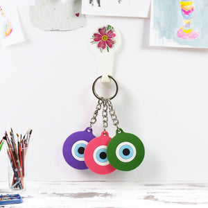 Evil Eye Rubber / Silicone Keychain (1 Pc / Mix Color)