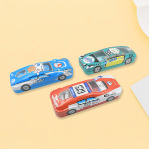 Car-Shaped Metal Compass Box (1 Pc): Pencil Case for Kids, Stationery