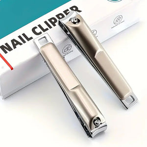 Stainless Steel Folding Portable Large Nail Clippers with Nail File (1 Pc)