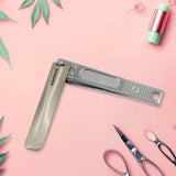 Stainless Steel Folding Portable Large Nail Clippers with Nail File (1 Pc)