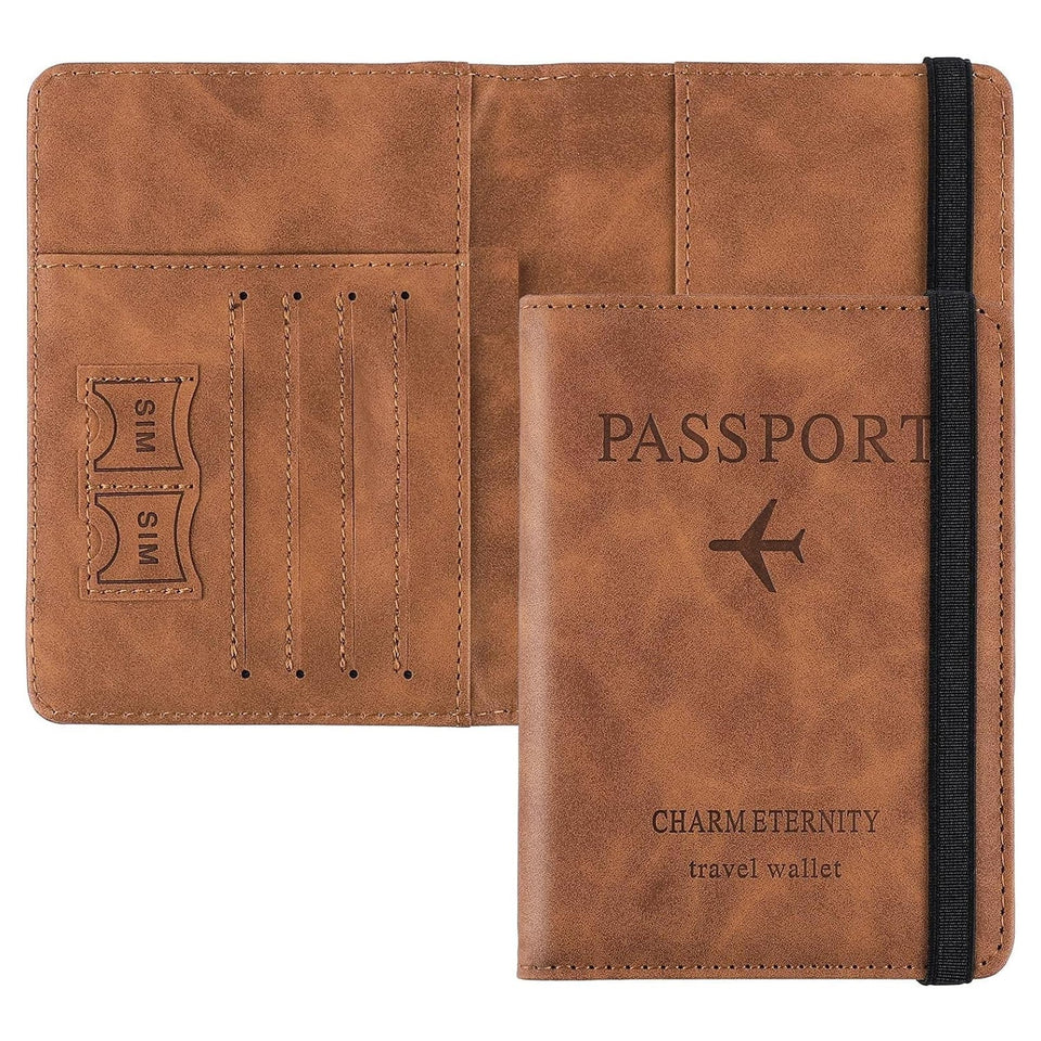 Passport Holder Cover PU Leather Travel Wallet case (1 Pc / 15×11 Cm)