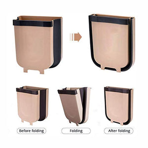 Hanging Trash Can for Kitchen Cabinet Door, Small Collapsible Foldable Waste Bins, Hanging Trash Holder for Bathroom Bedroom Office Car, Portable.