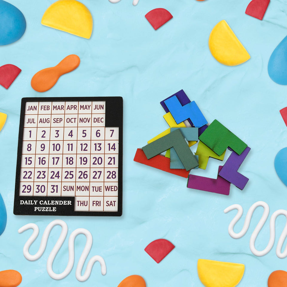 Wooden Daily Calendar Puzzle (Multicolor / 1 Set)