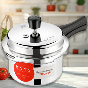 Aluminium Rays Aura Pressure Cookers With Outer Lid (3.5 Litres / 5-Year warranty)