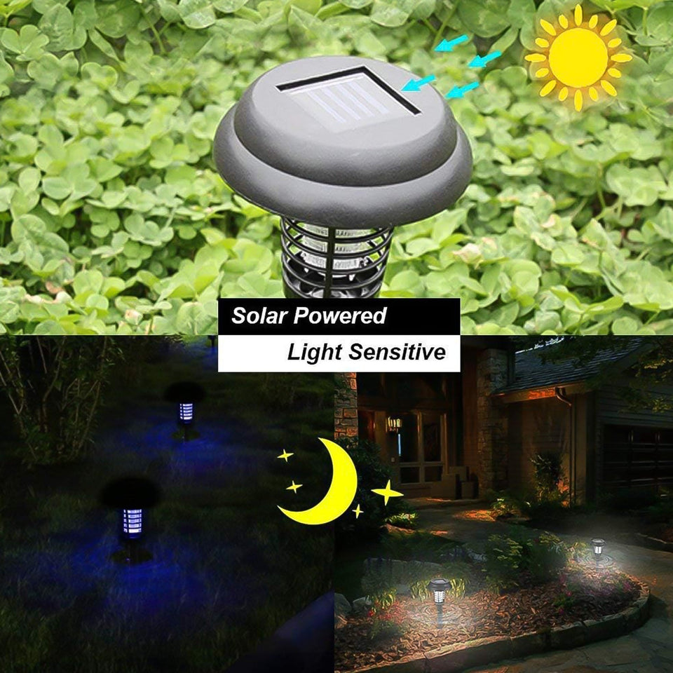 Garden Lighting UV LED Solar Powered LED Mosquito Trap / Bug Zapper  (2 Pc)