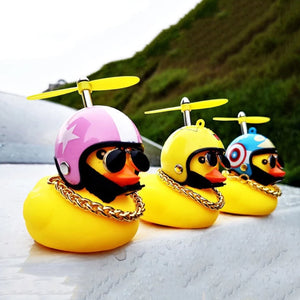 Beautiful Duck Car Ornaments Duck Bicycle Bell with Propeller Helmet (1 Pc / Mix Design)