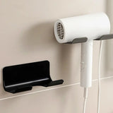 Wall Mounted Hair Dryer Storage Rack With Hook (1 Pc)