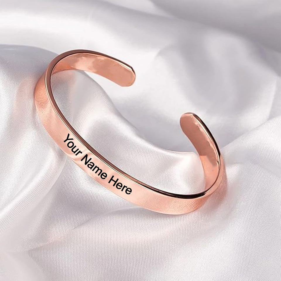 Customized / Personalized Stylish Kada Bracelet (1 Pc / Rose gold Copper)