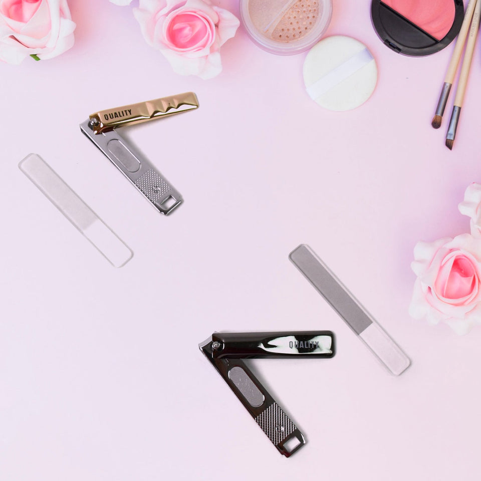 Cute Nail Clipper with Nail Catcher, Nail File - Stainless Steel (1 Pc)