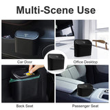 Mini Car Trash Can with Lid, Waterproof Car Trash Bin Storage Box (1 Pc)