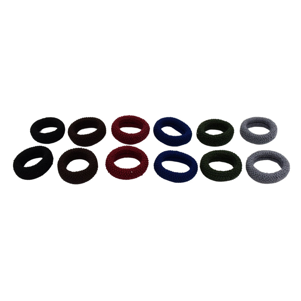 Tyre Shape Hair Rubber Bands Pack of 12 (Multicolour)