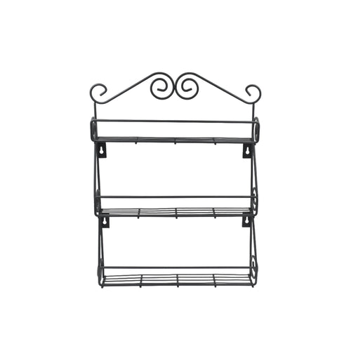 Big Wall Mounted Iron Wall Shelf with 3 Storage Racks for Kitchen, Pantry, Cabinet, Counter top or Free Standing, Rack Holder for Kitchen