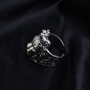 Majestic Silver color King Lion Ring