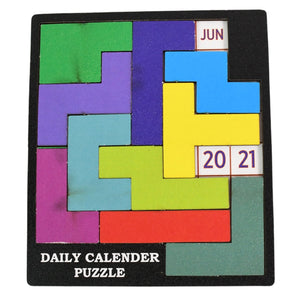 Wooden Daily Calendar Puzzle (Multicolor / 1 Set)