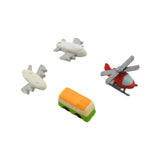 Vehicle Pattern Eraser School Stationery Use Eraser (4 Pc Set)