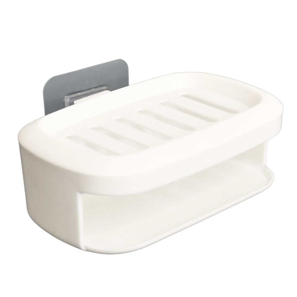 Soap Box With Sponge Dual-use Soap Holder (2 Pc Set / With Adhesive Hook)