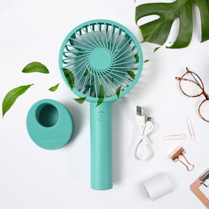 Portable Handheld Fan With 3 Speeds Battery Operated Fan Rechargeable Multi Colors As Base Phone Holder Fan (Battery Included)