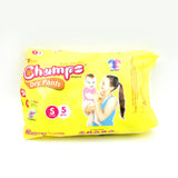 Travel-Friendly Diapers: Champs Small Diaper Pants (5 Pack) - Leakproof