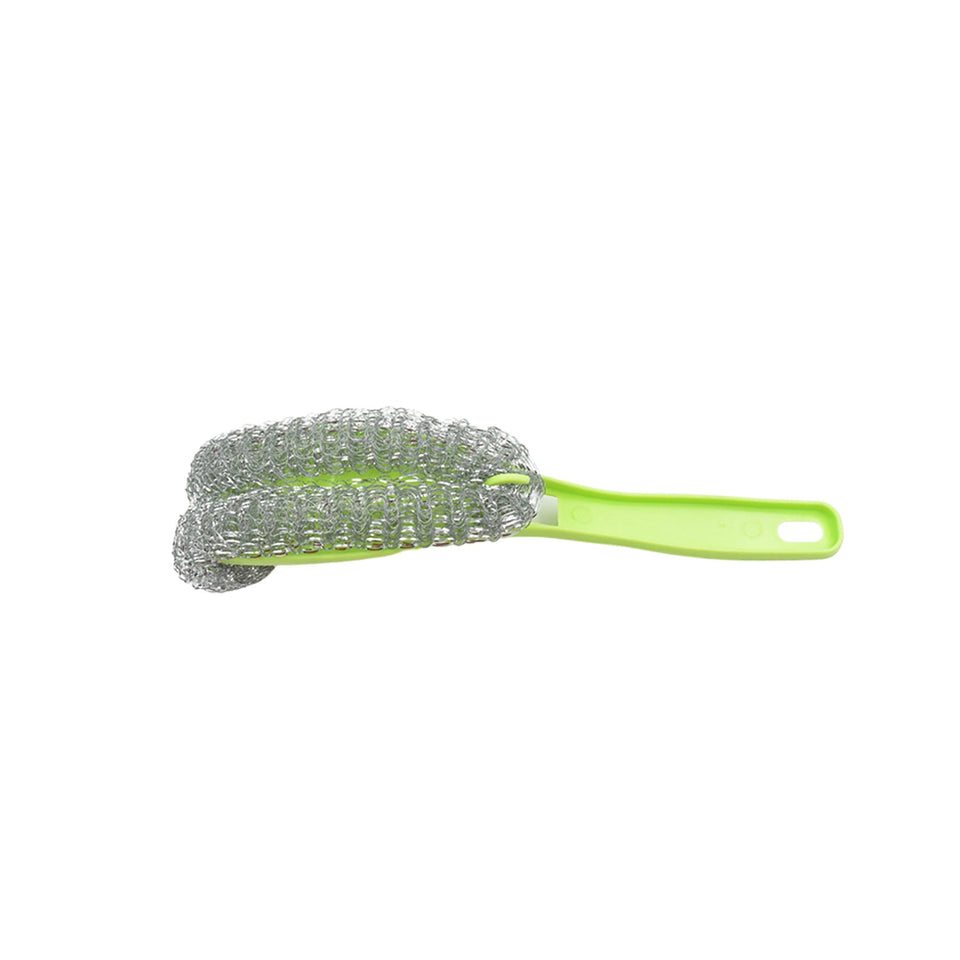 Wire Kitchen Washing Brush, Plastic Small Brush, Cleaning Brush, Bend Handle Pot Washing Brush (2 Pc)