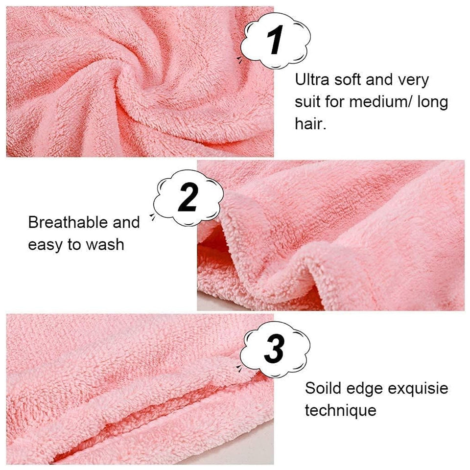 Microfiber Hair Wrap Towel Cap (1 Pc / 63x23 Cm /  Mix Color)