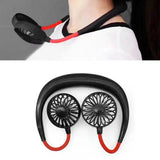 Hand Free Personal Fan - Portable USB Battery Rechargeable Mini Fan - Headphone Design Wearable Neckband Fan Necklance Fan Cooler Fan for Home, Sport, Camping, Beach, Travel, Office