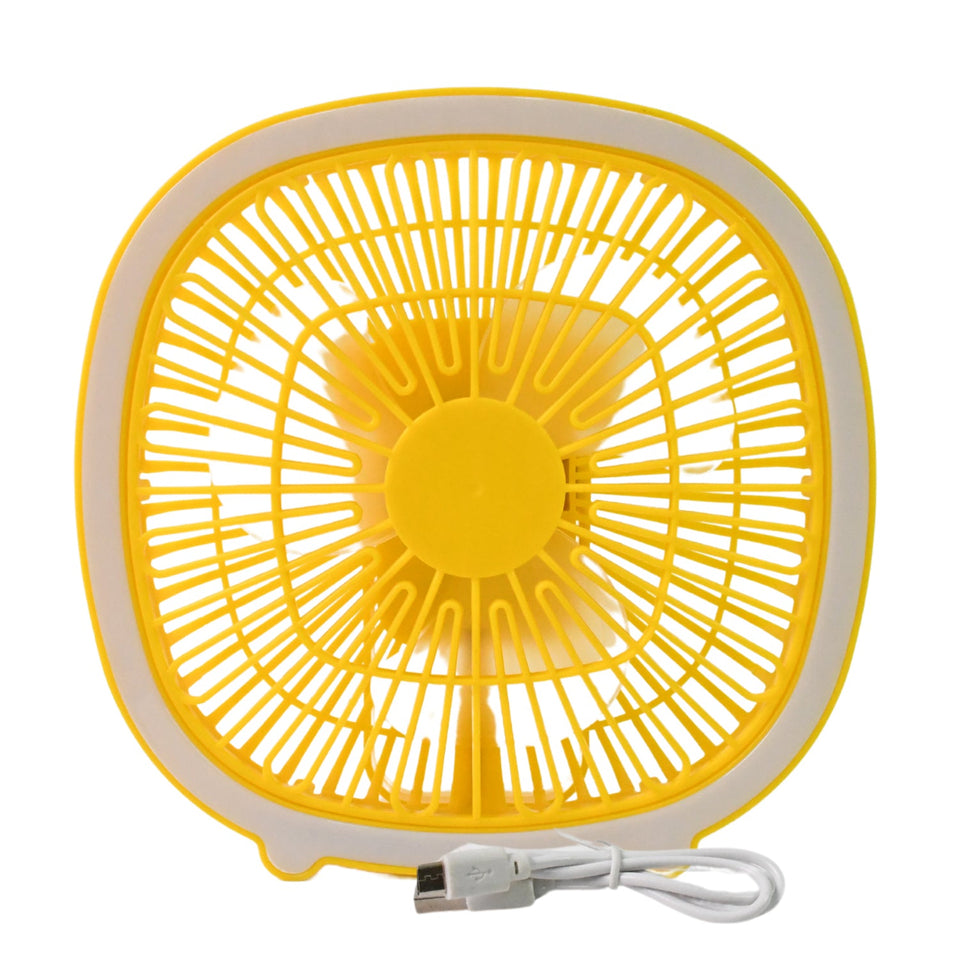 USB PORTABLE MINI DESK FAN WITH LIGHT (1 PC)