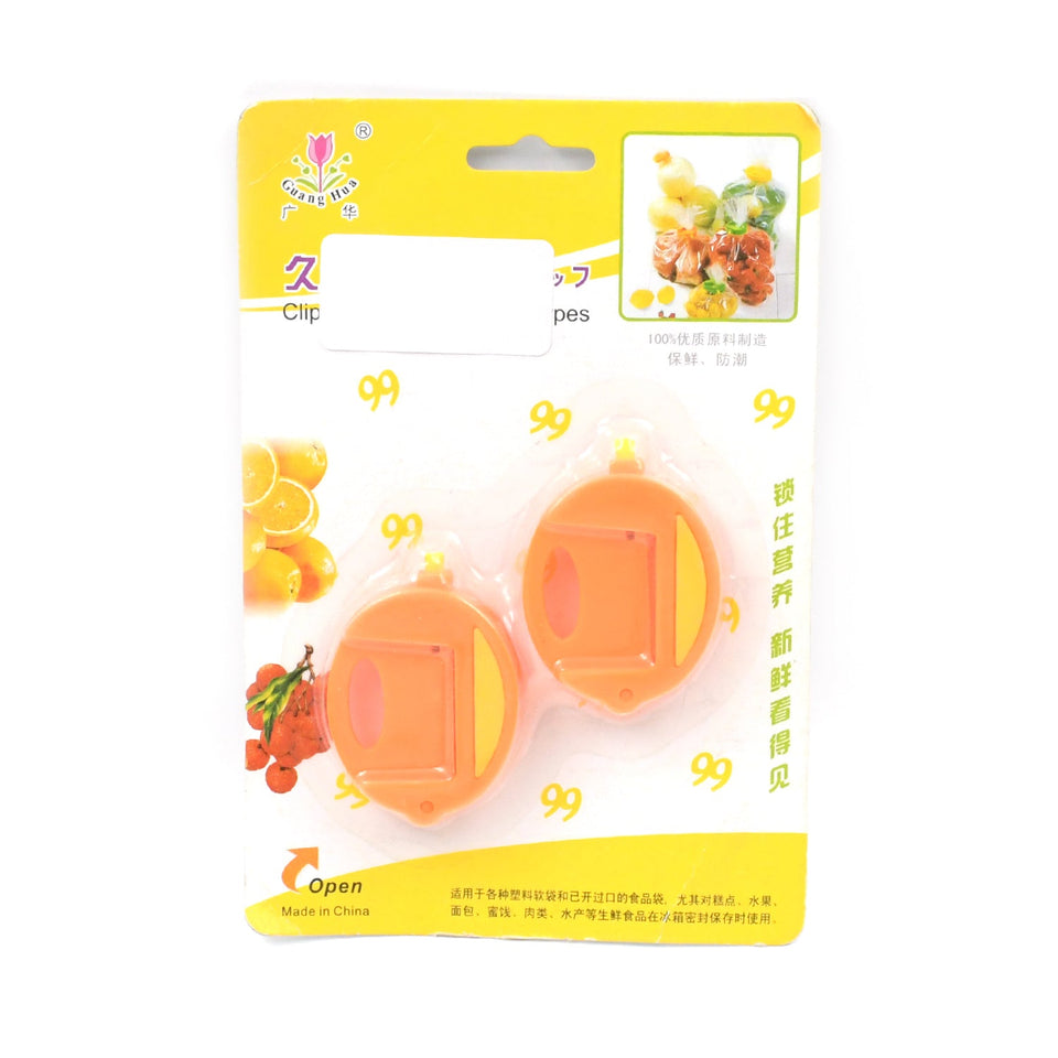 2 Pc Round Shape Bag Clip Fruit Snacks Magnetic Seal Bag Clip Food Snack Seal Bag Clips Kids Kitchen Tool Plastic Clip