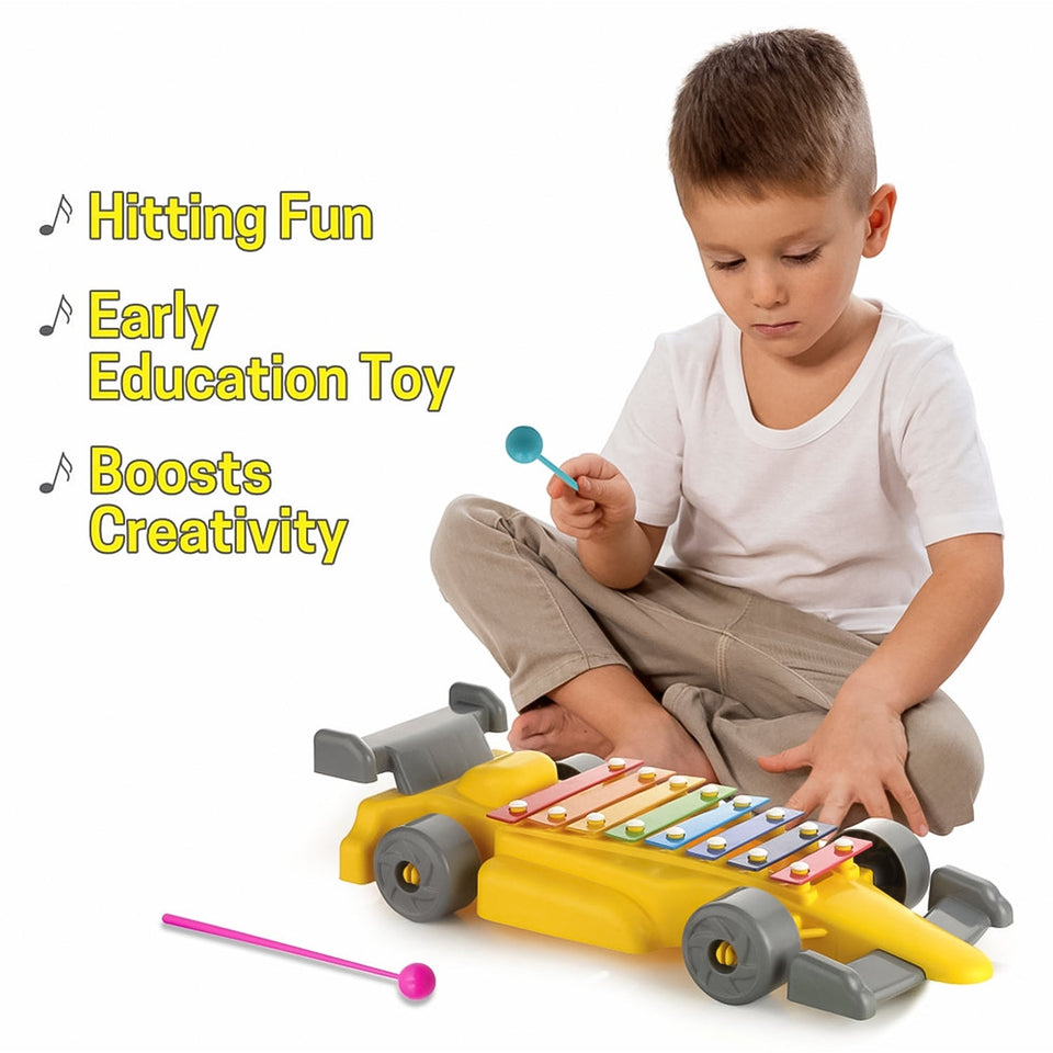 Musical Car Piano Xylophone Toy, Plastic Car Xylophone (1 Set)