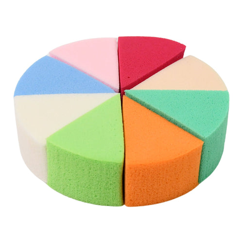 Makeup Sponge Triangle Shaped Mix Colour Cosmetic Puff (8 Pcs Set)