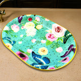 Big Plastic Flower Printed Design Serving Tray (1 Pc / 35 x 24 CM / Mix Color)