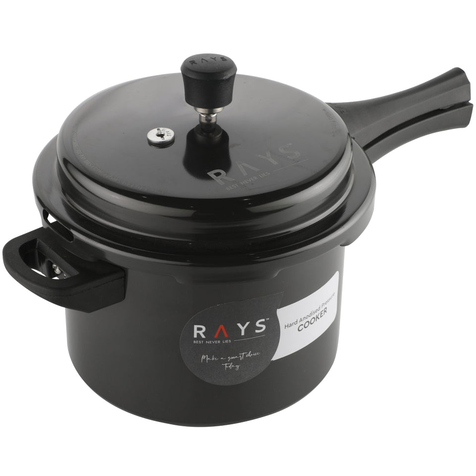 Aluminium Rays Black Beauty Pressure Cookers With Outer (5.5 Litres / 1-Year warranty)