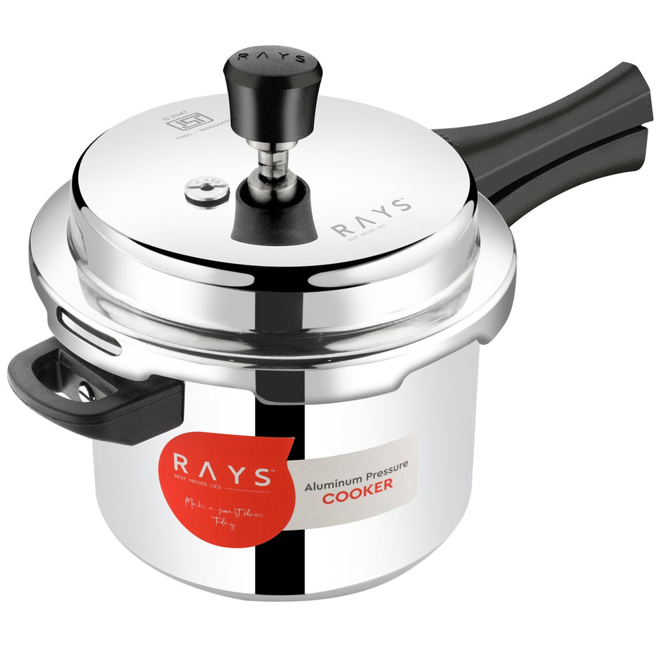 Aluminium Rays Aura Pressure Cookers With Outer Lid (5.5 Litres / 5-Year warranty)