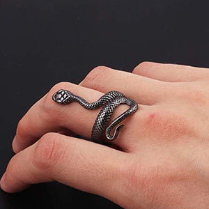 Black snake ring for men and boys