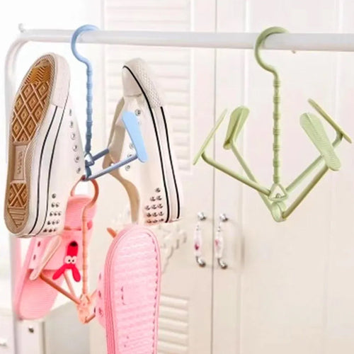 Hanging Shoe Rack Rotating Four Hooks Portable Drying Shoe Rack Wet and Dry Dual-use Drying Shoes Hanger Windproof