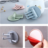 Sticky Hook Household Strong Punch-Free Hook, 180°Foldable Multi-Function Rotatable Hook with 3 Hooks, Suitable for Bathroom, Office (1 Pc)