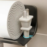 Wall Mounted Hair Dryer Storage Rack With Hook (1 Pc)