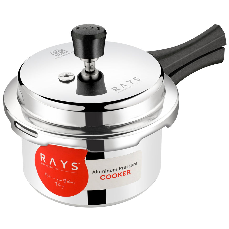 Aluminium Rays Aura Pressure Cookers With Outer Lid (3.5 Litres / 5-Year warranty)