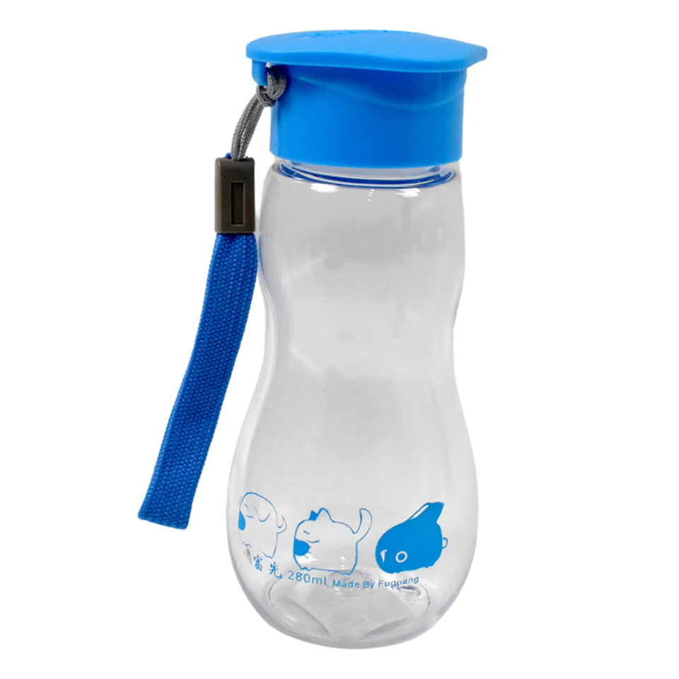 Transparent Travel Portable Water Bottle with Carry Straps (280 ML / 1 Pc)