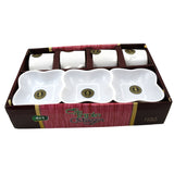 Triple Mazza Ceramic Tea / Cups Set Including 3 Compartment Plastic Serving Platter (4 Pcs Set)