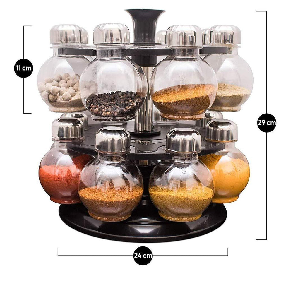 069 Multipurpose Revolving Plastic Spice Rack Set (16pcs)