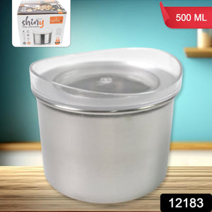 Multipurpose Stainless Steel Airtight Containers with See Through Lid (1 Pc / 500 ML)