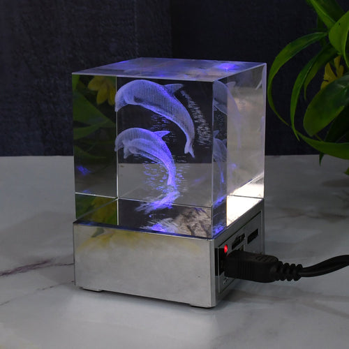 3D Dolphin LED Light, Desk Decor, LED Light Base, USB Charging (1 Pc)