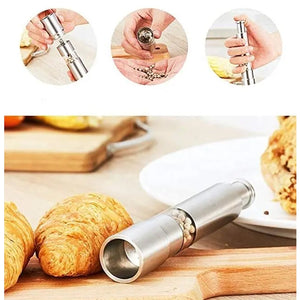 Stainless Steel Thumb Presser Salt and Pepper Grinder (1 Pc)