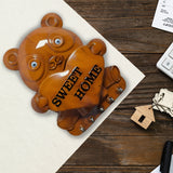 Cute Plastic Panda Key Holder, Wall Key Rack with 5 Hooks (1 Pc)